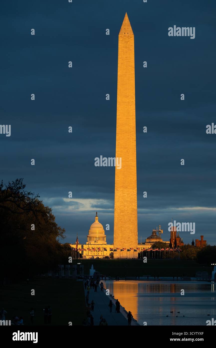 Washington Monument And US Capitol Dome National Mall Washington DC ...