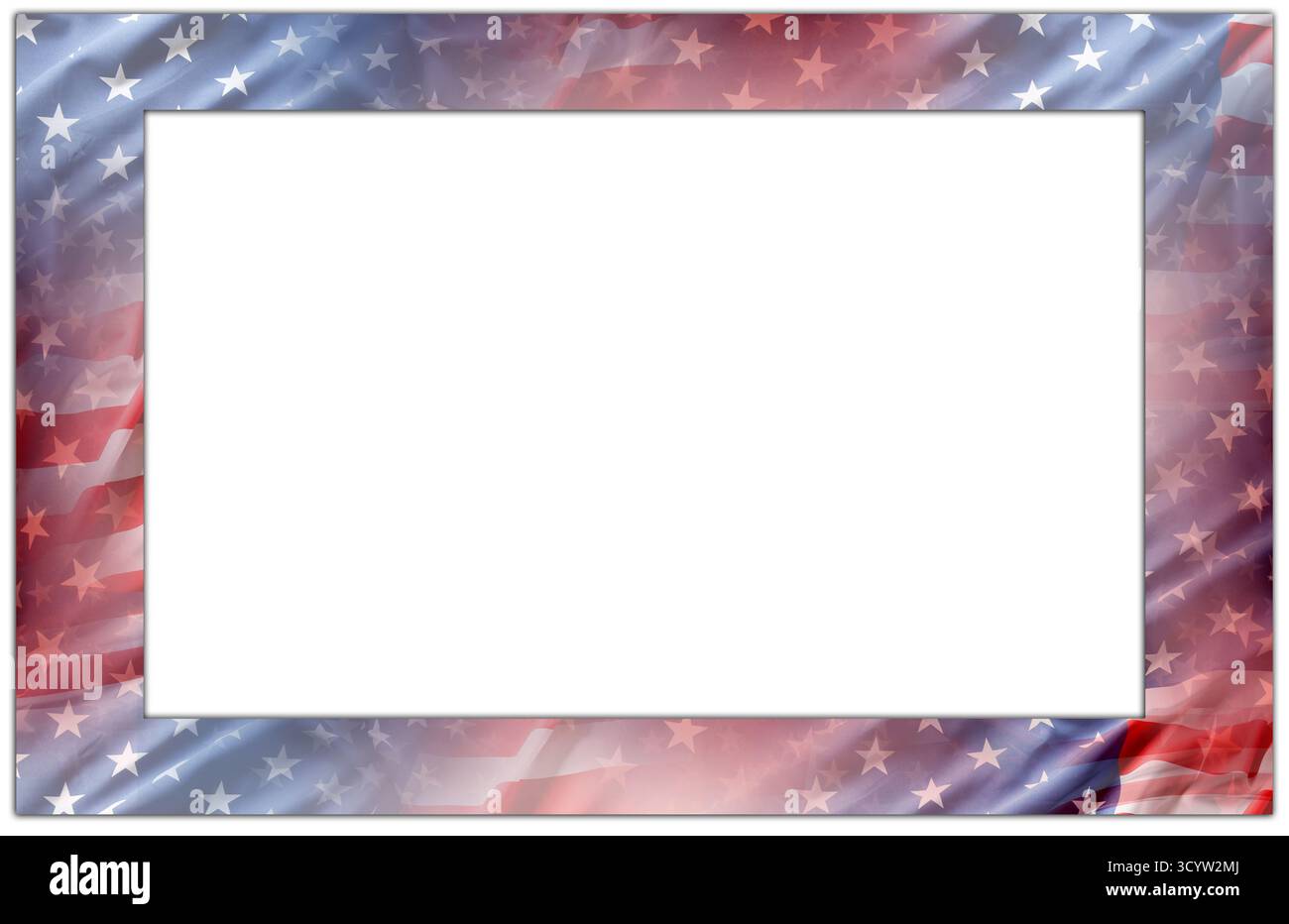American flag frame border on white Stock Photo