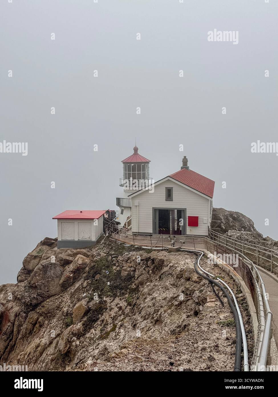 Foggy Lighthouse at Point Reyes National Seashore, California - Smartphone Captured Stock Image