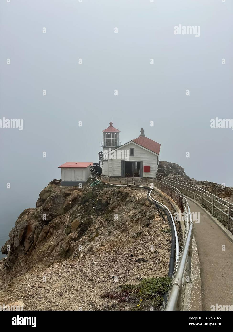 Foggy Lighthouse at Point Reyes National Seashore, California - Smartphone Captured Stock Image