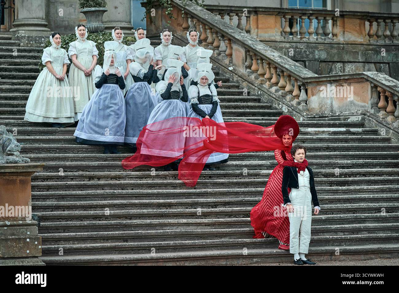 RELEASE DATE: November 7, 2025 TITLE: Frankenstein STUDIO: Netflix DIRECTOR: Guillermo del Toro PLOT: A brilliant but egotistical scientist brings a creature to life in a monstrous experiment that ultimately leads to the undoing of both the creator and his tragic creation STARRING: Mia Goth as Clarie Frankenstein and Christian Convery as Young Victor in Frankenstein. (Credit Image: © Netflix/Entertainment Pictures/ZUMAPRESS.com) EDITORIAL USAGE ONLY! Not for Commercial USAGE! Stock Photo