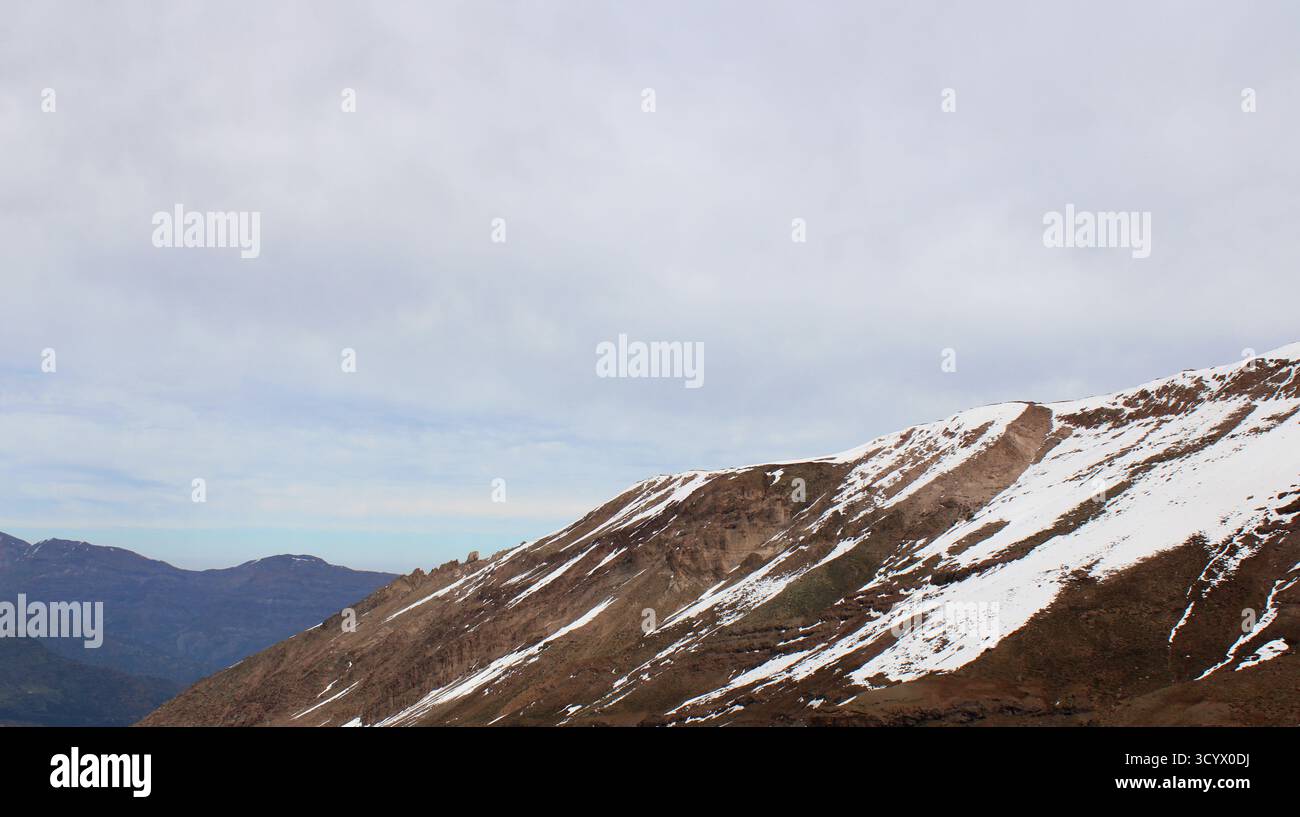 Snowy mountain, Andes mountain range Stock Photo