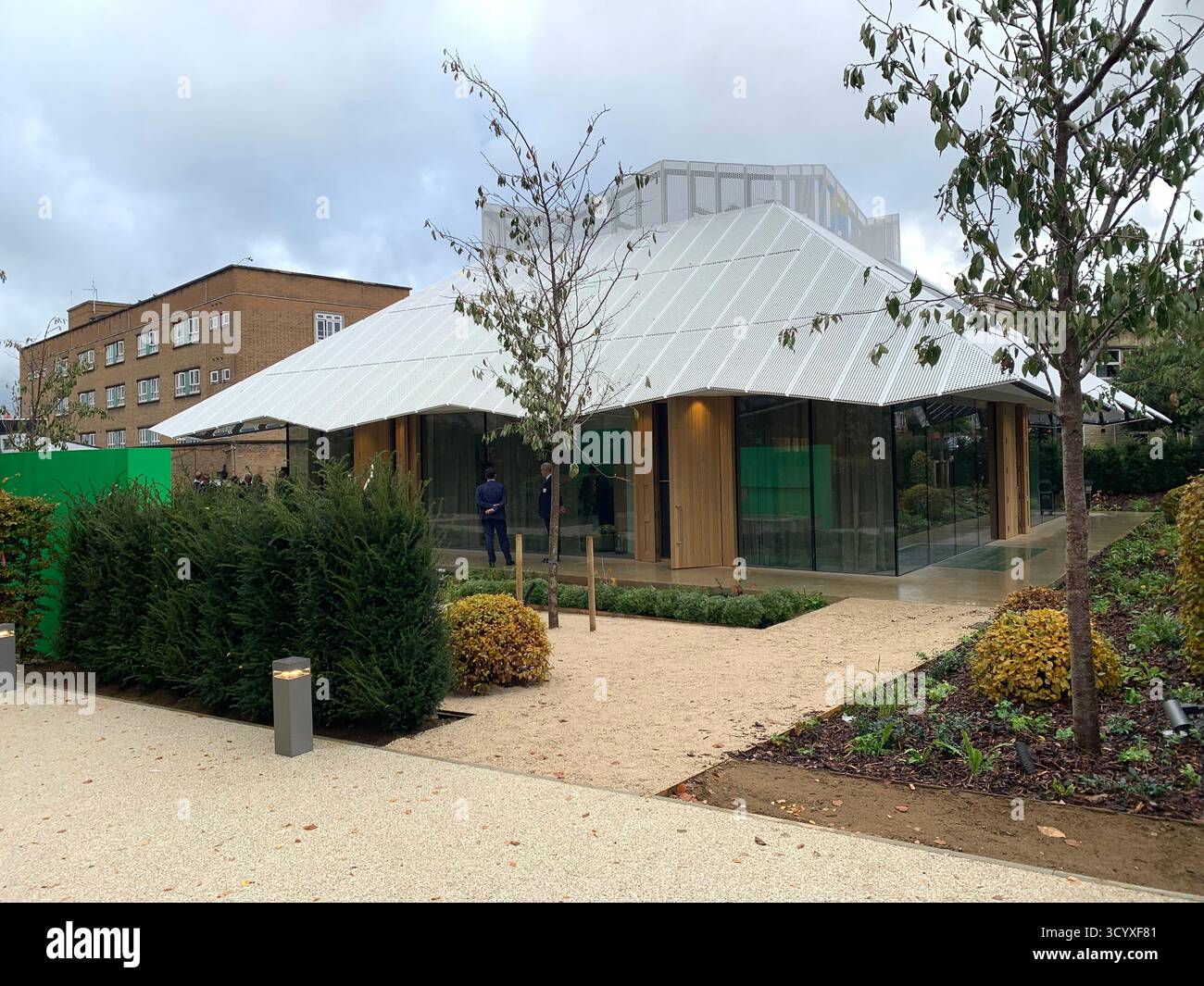 Cancer Maggie's Northampton Billing Road care help new building walk in Hospital canopy roof style type helping place go for consultation talk speak - Smartphone Captured Stock Image