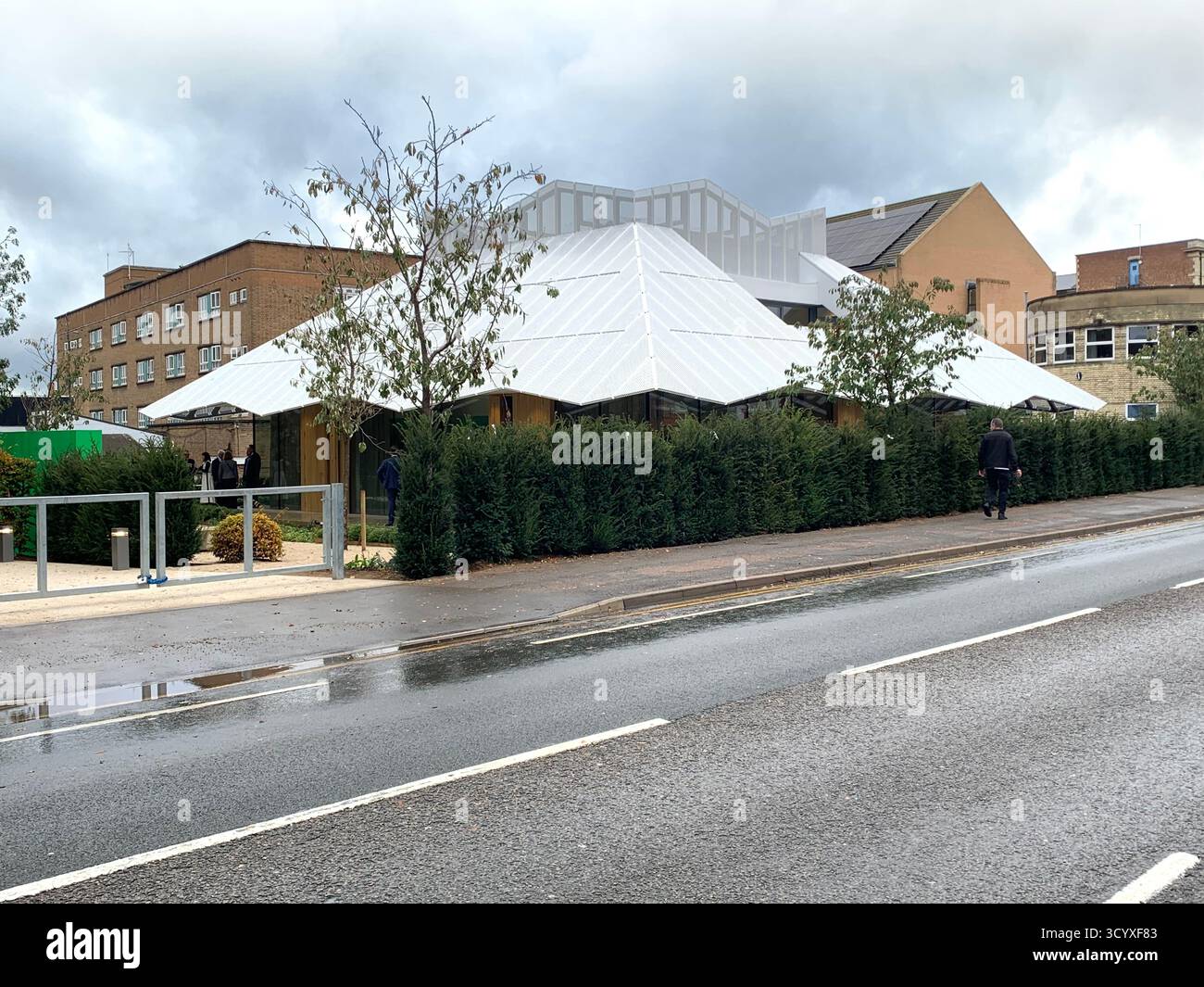 Cancer Maggie's Northampton Billing Road care help new building walk in Hospital canopy roof style type helping place go for consultation talk speak - Smartphone Captured Stock Image