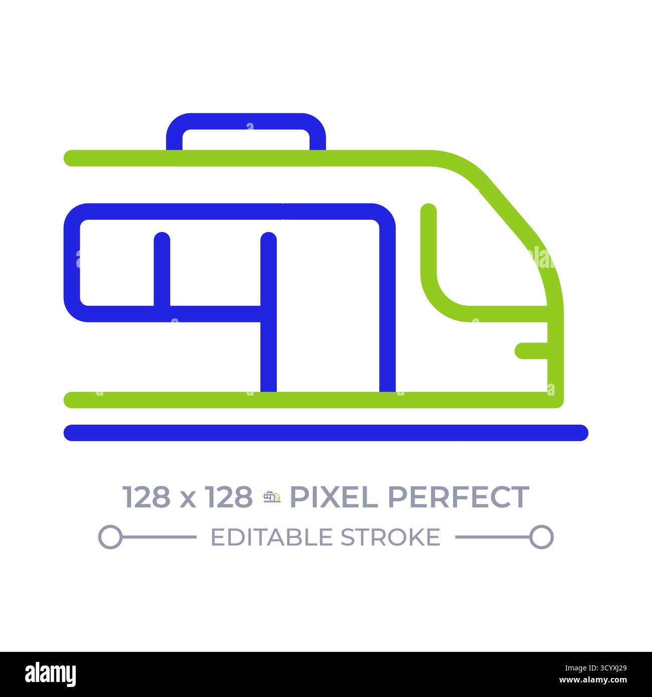 Train pixel perfect two color line icon Stock Vector