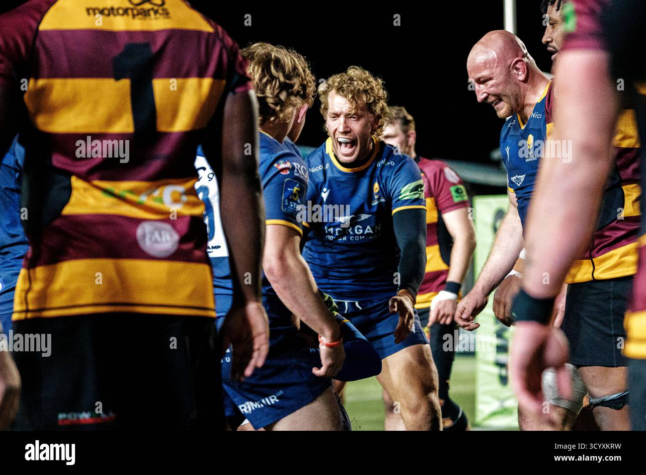 Billy Edmonds Rugby Worcester, England, UK, 17 October 2025. Billy Twelvetrees of Worcester ...