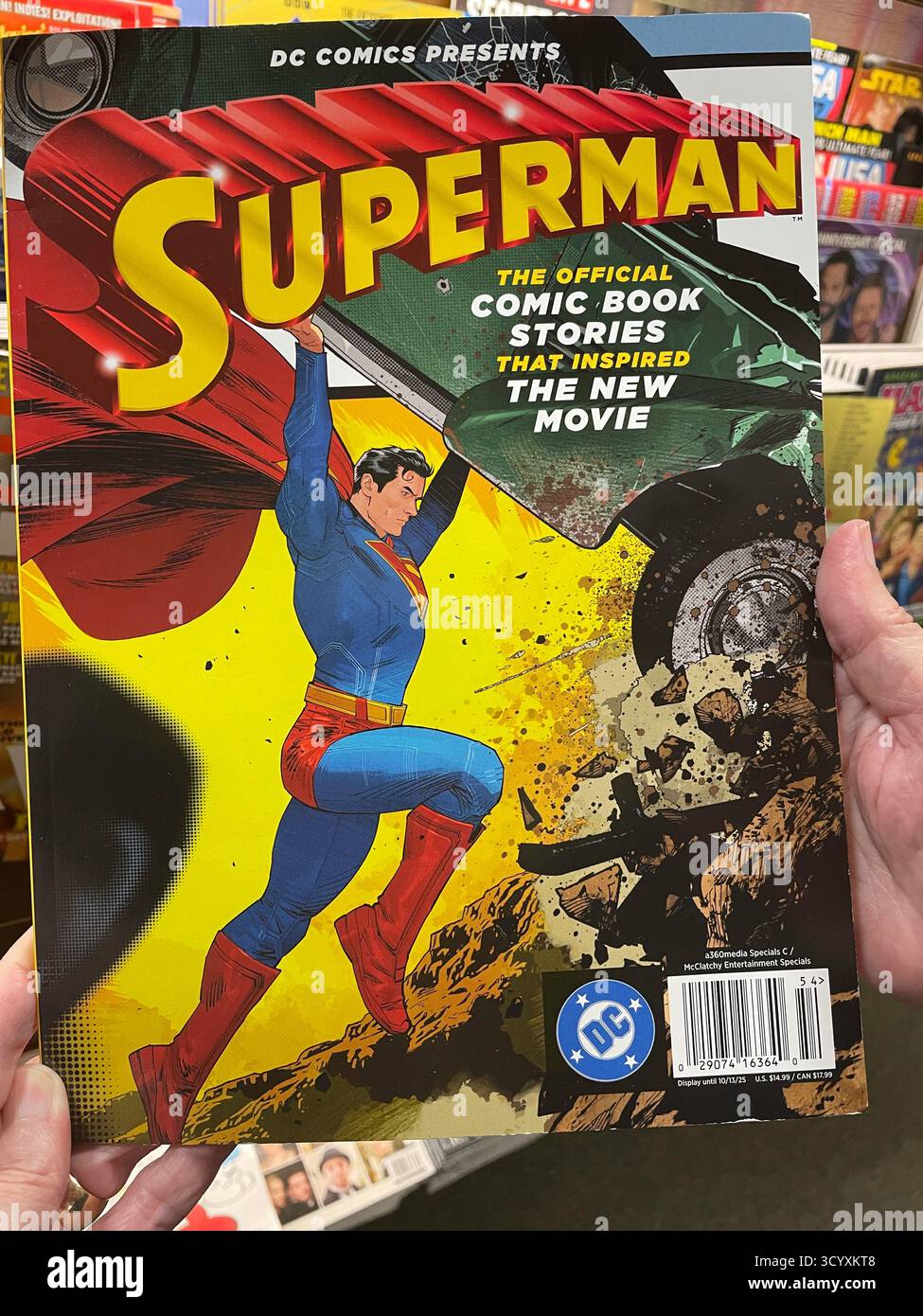 Barnes & Noble Booksellers on Union Square has a large selection of magazines, New York City, USA  2025 - Smartphone Captured Stock Image