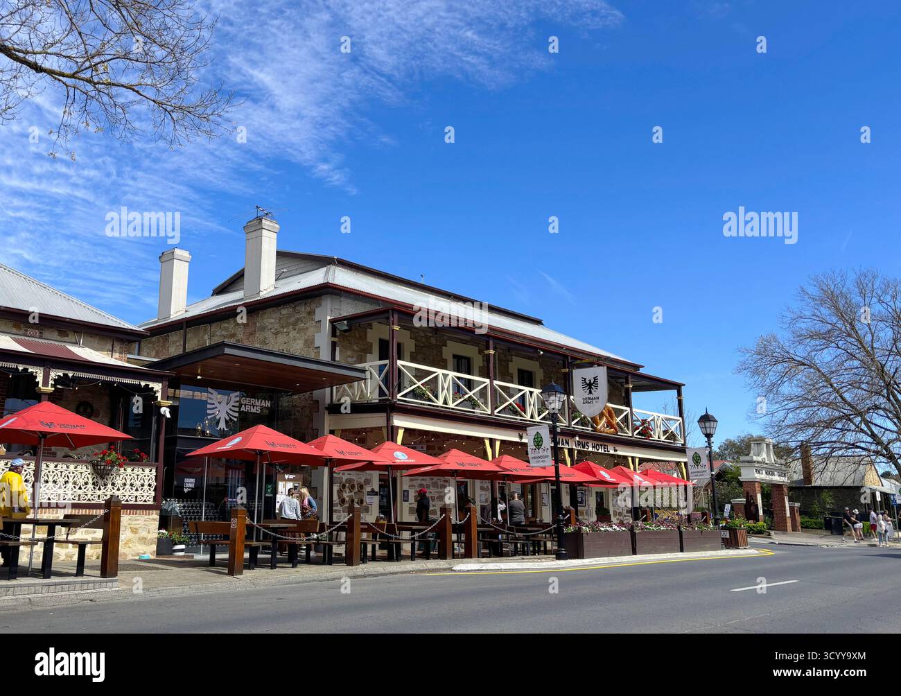 The German Arms, pub in Hahndorf, Adelaide Hills, South Australia. No MR or PR - Smartphone Captured Stock Image