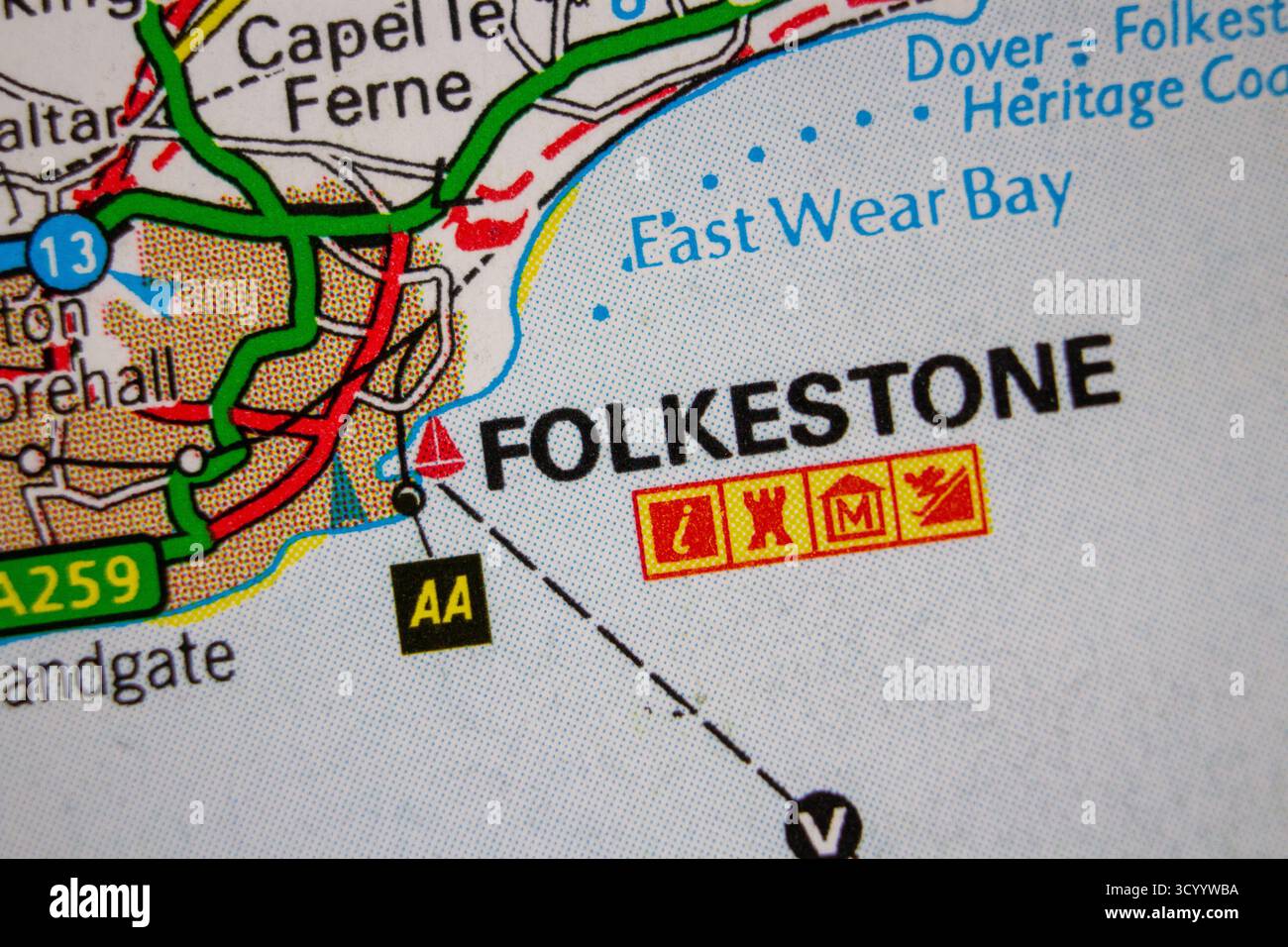 Map of folkestone hi-res stock photography and images - Alamy