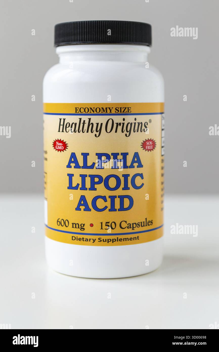 Complément Alimentaire Alpha Lipoic Acid (ALA) 600mg - 150 Gélules Healthy Origins, Neuf