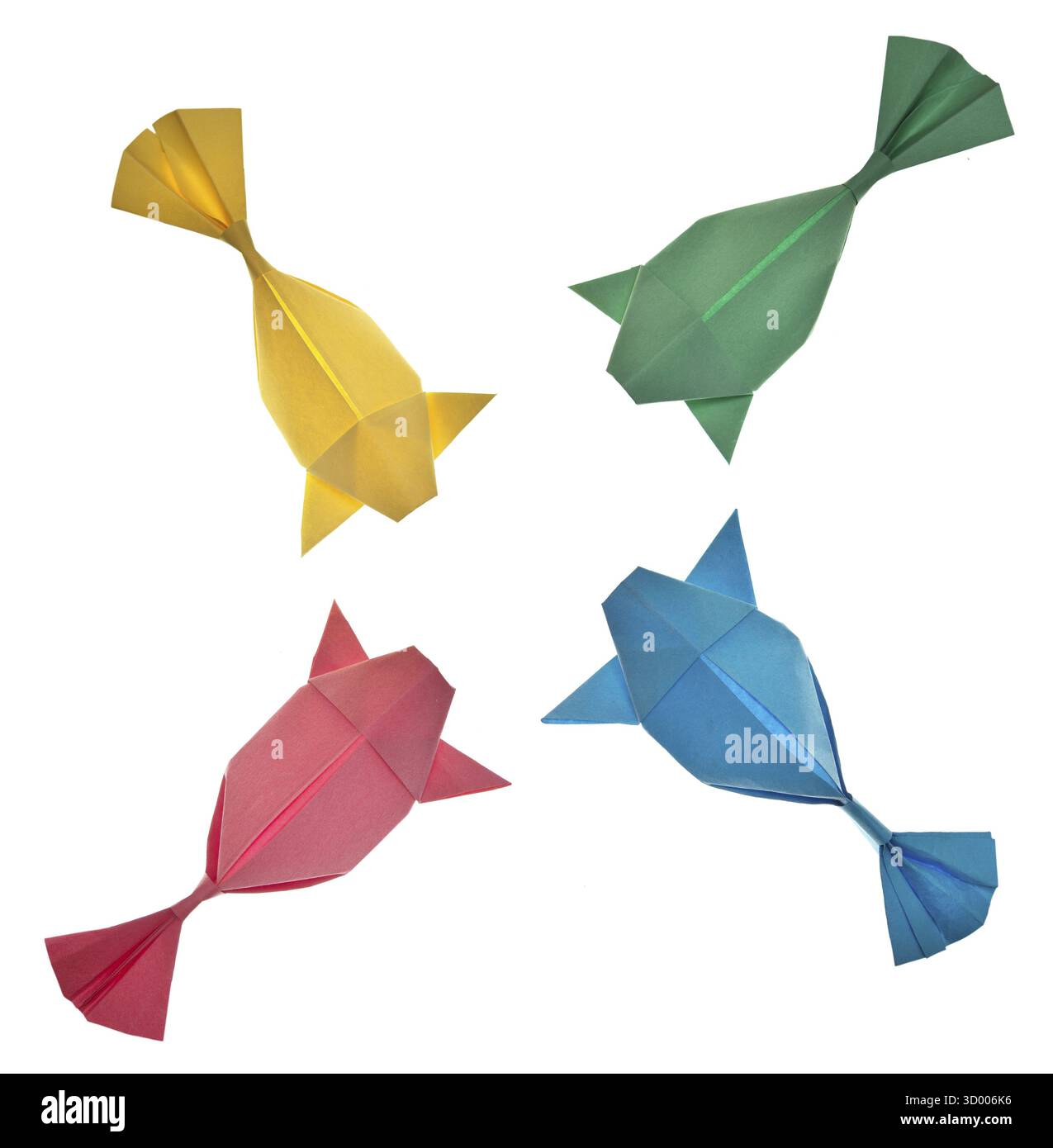 Origami fish isolated on white background Stock Photo