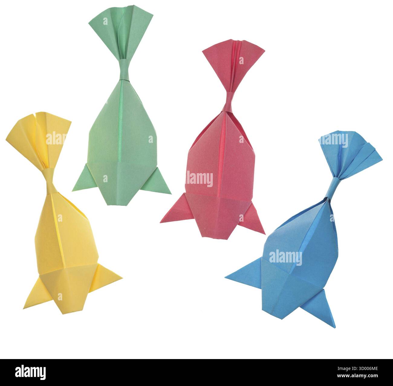 Origami fish isolated on white background Stock Photo