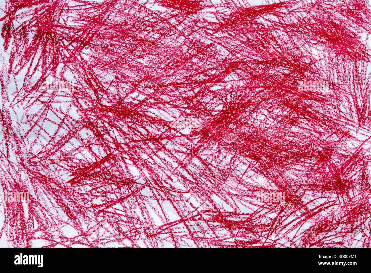 Child artwork. Red pencil drawings on white paper background texture ...