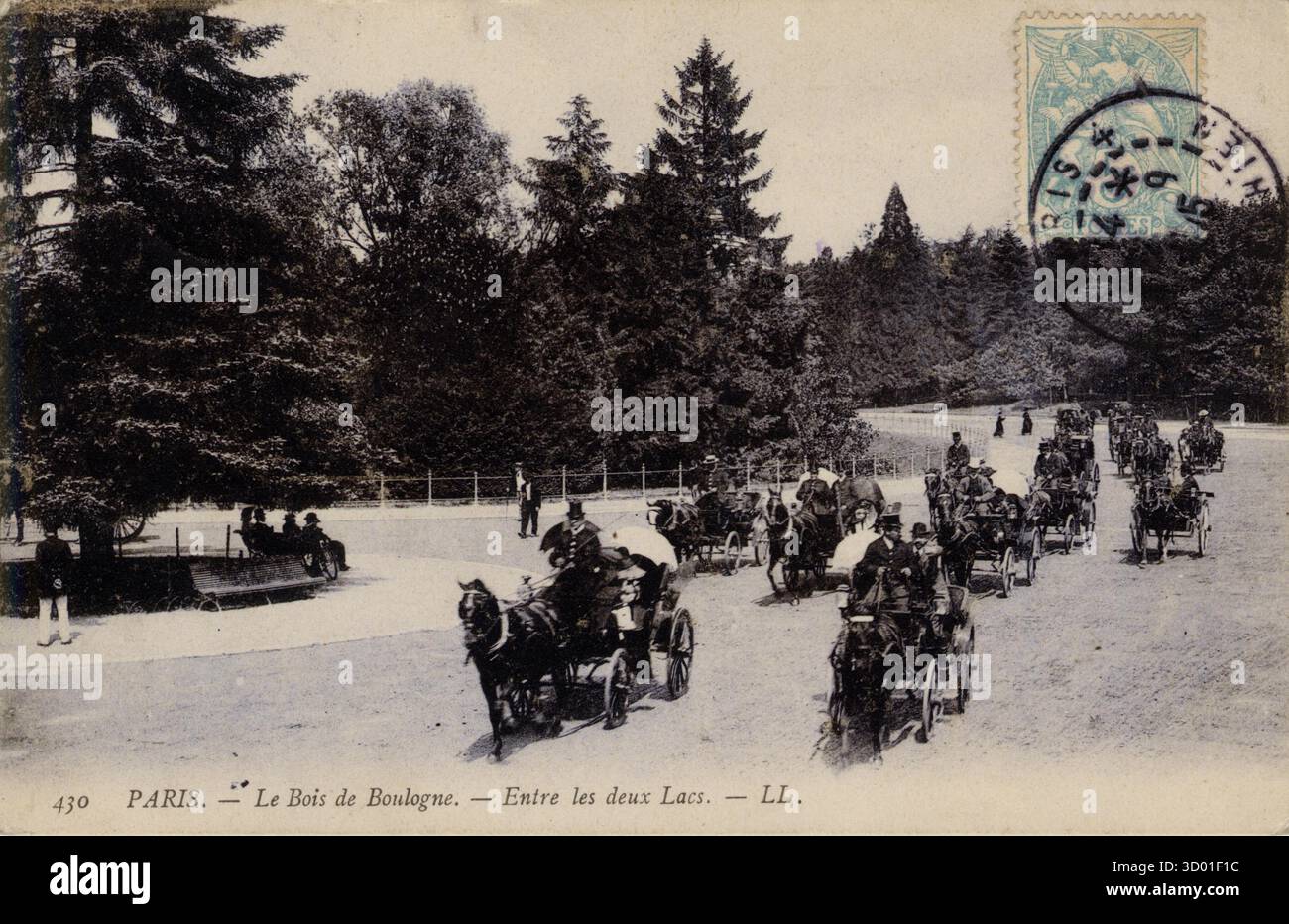 France Auvergne La Bourboule Boulevard Horse Carriages Old