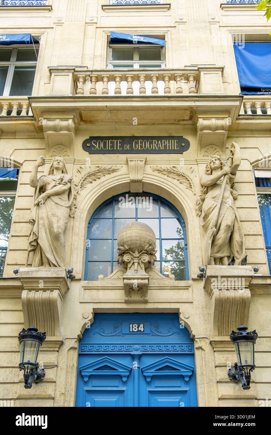 France, Paris, Saint Germain des Pres, the Geographical Society Stock Photo