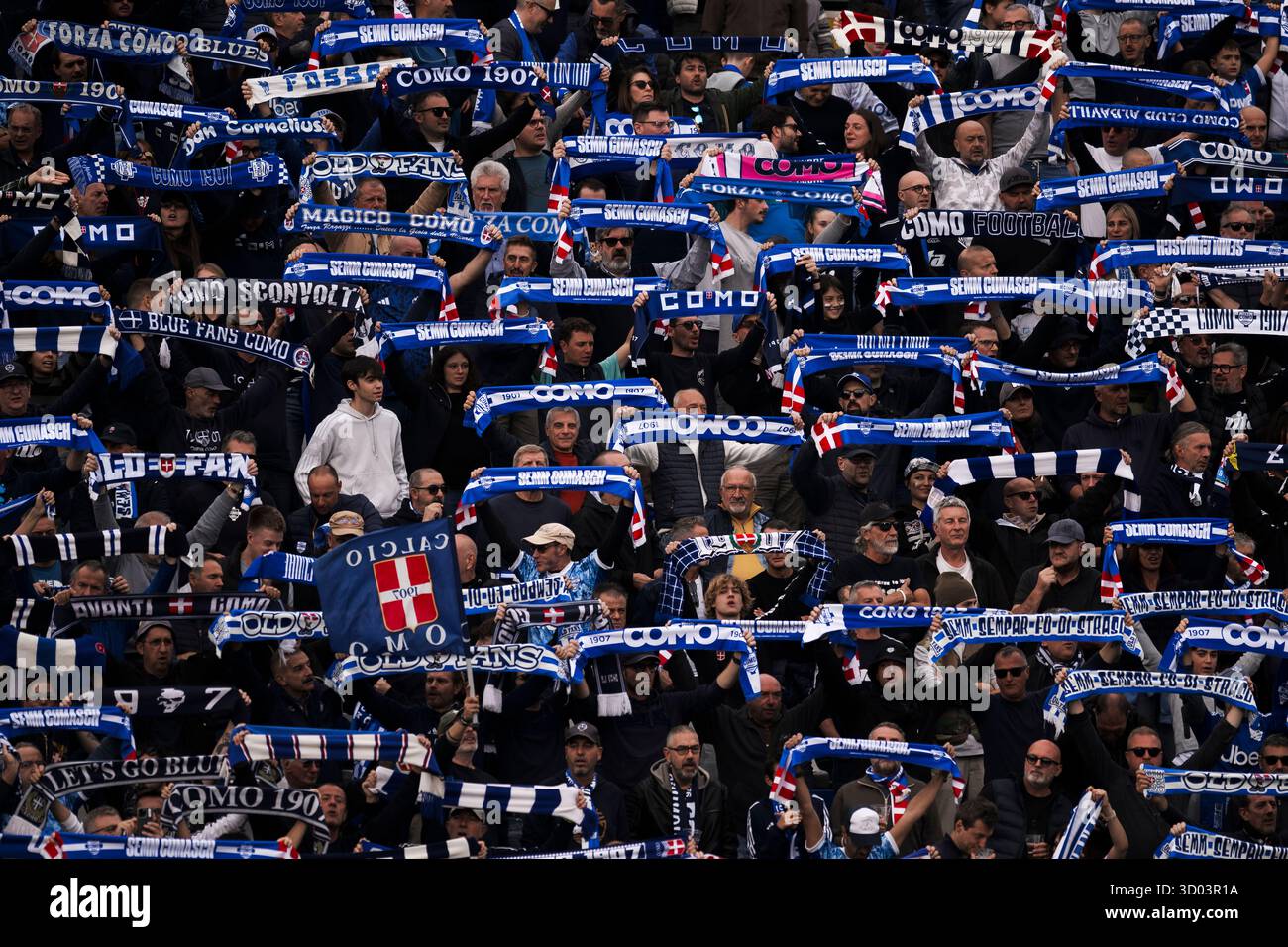 Fans of Como 1907 show their support prior to the Serie A football ...