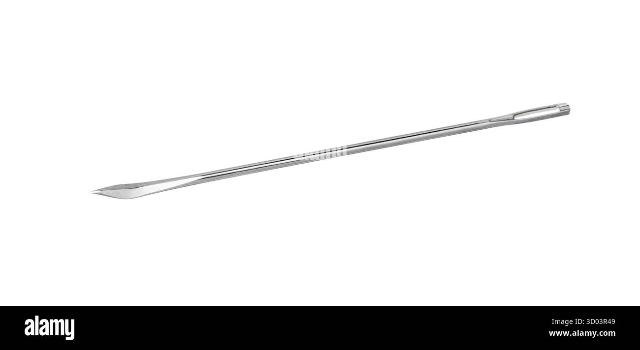 Sewing needle isolated on white background. Sewing accessories. Stock Photo