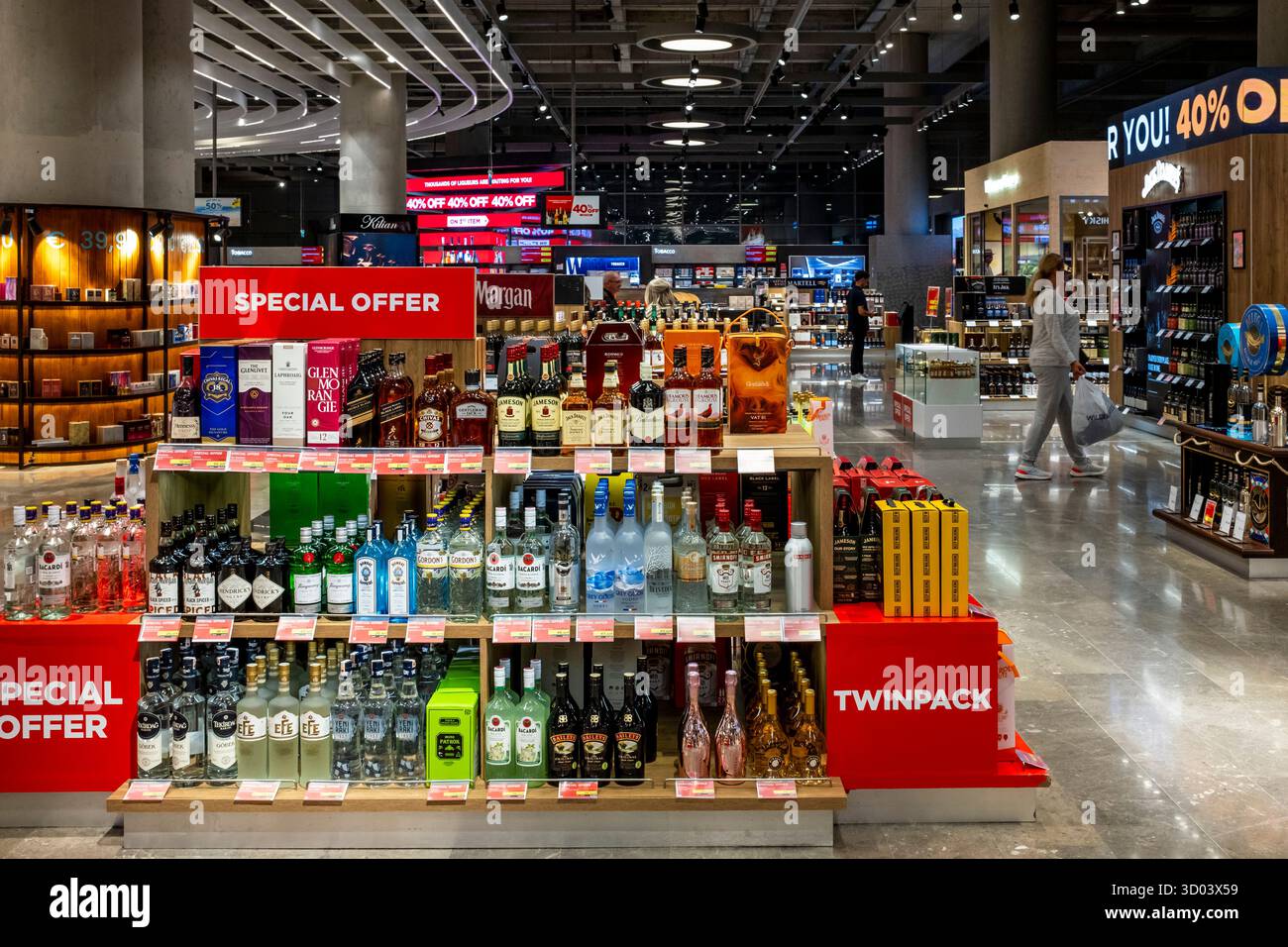 dalaman duty free cigarettes Duty Free (Tax Free) Shopping, Dalaman Airport, Mugla Province, Turkey  Stock Photo