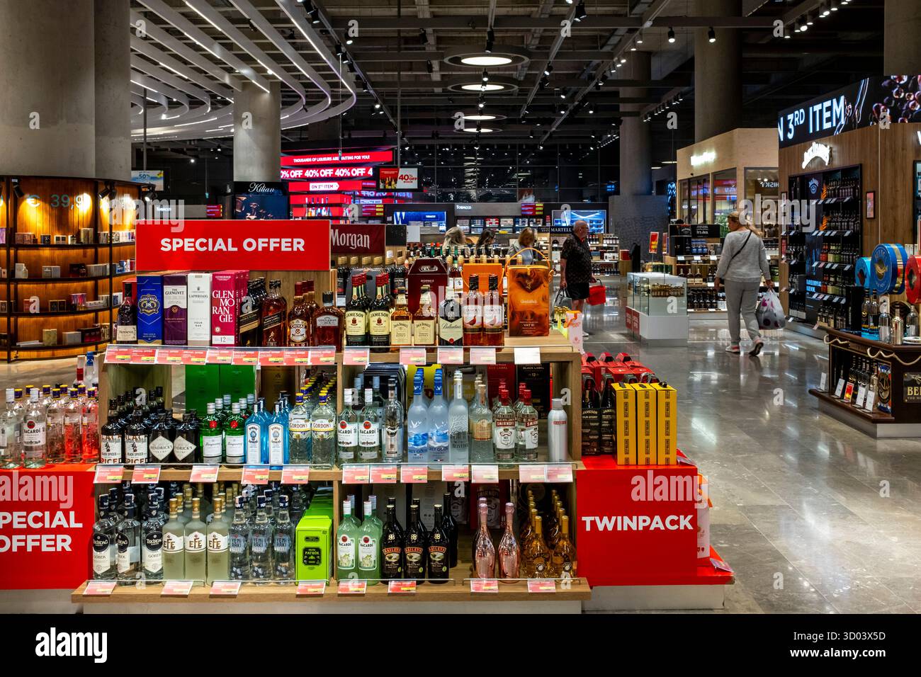 Duty Free (Tax Free) Shopping, Dalaman Airport, Mugla Province, Turkey  Stock Photo
