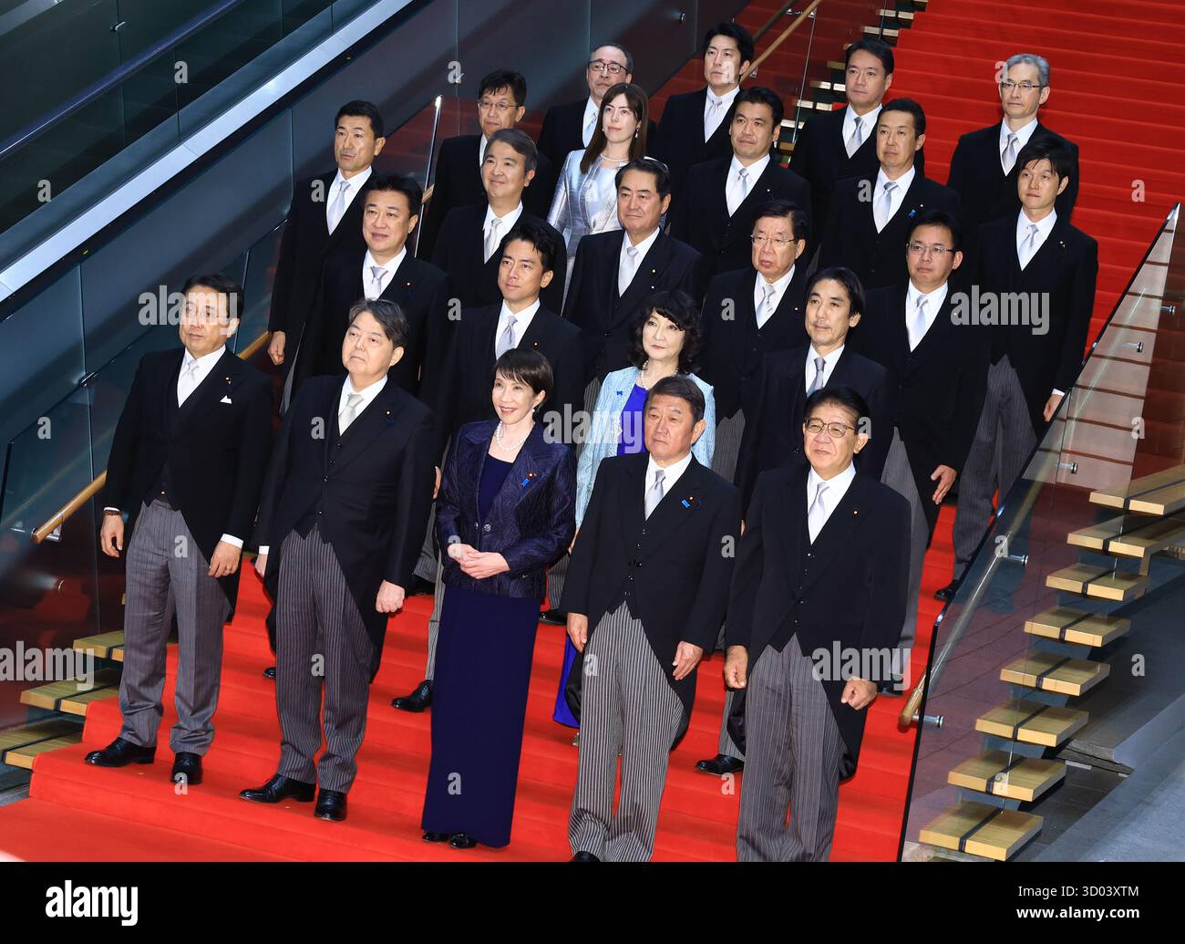 Japanese Prime Minister Sanae TAKAICHI (front center) and other cabinet ...