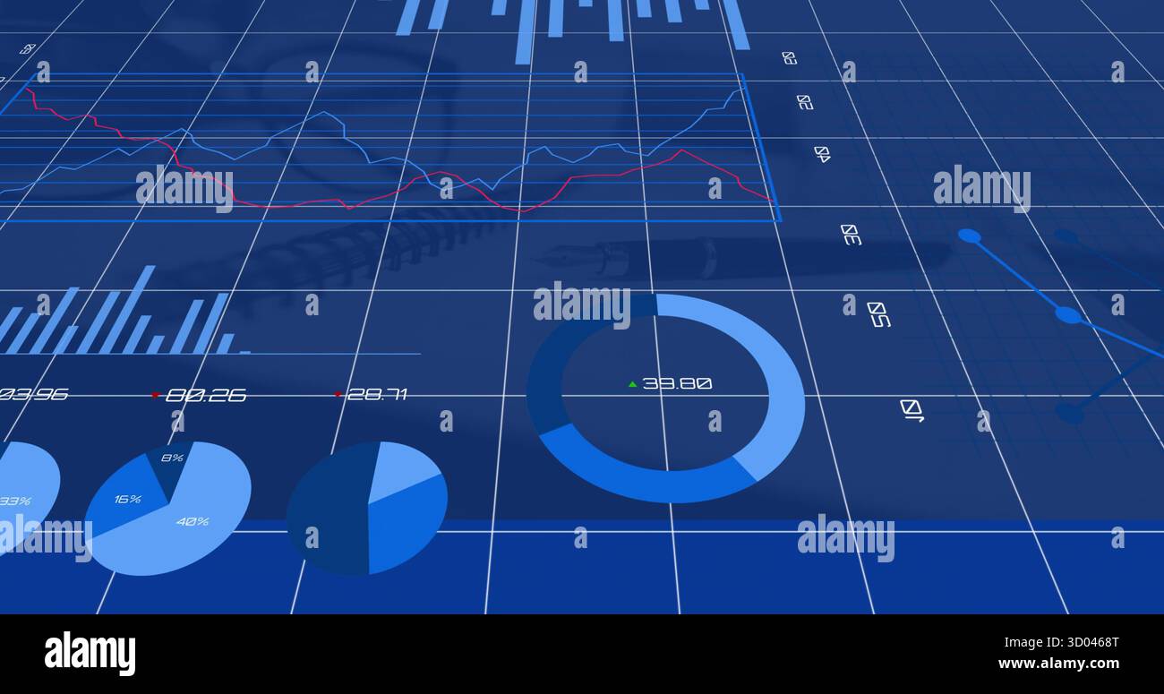 Displaying blue donut chart showing 39 Stock Photo