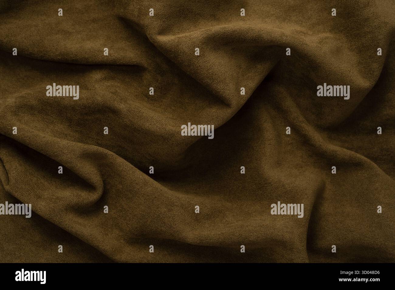 Green fabric texture as a background. Top view. Stock Photo