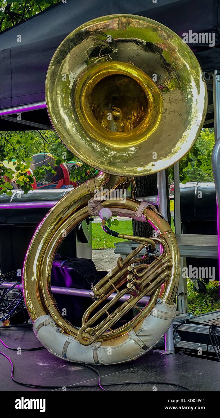 Music instrument sousaphone close-up - Smartphone Captured Stock Image