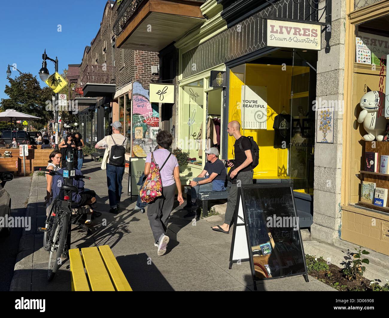 Drawn & Quarterly famous bookshop . Mile-End , Montreal, Canada - Smartphone Captured Stock Image