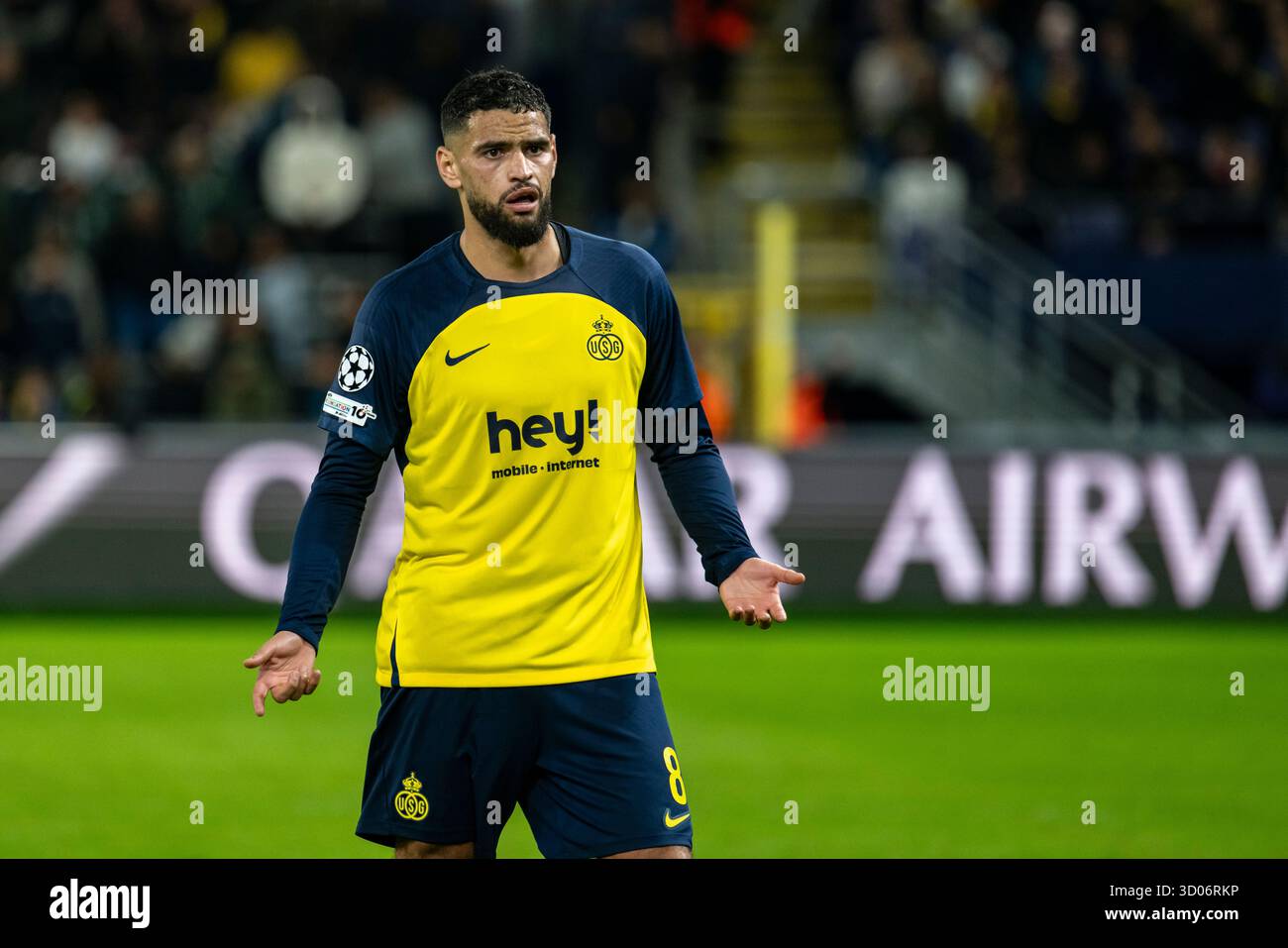 Brussels, Belgium. 22nd Oct, 2025. Adem Zorgane of Union SG during the UEFA  Champions League 2025/26 League Phase MD3 match between Royale Union  Saint-Gilloise and Football Club Internazionale Milano at RSC Anderlecht