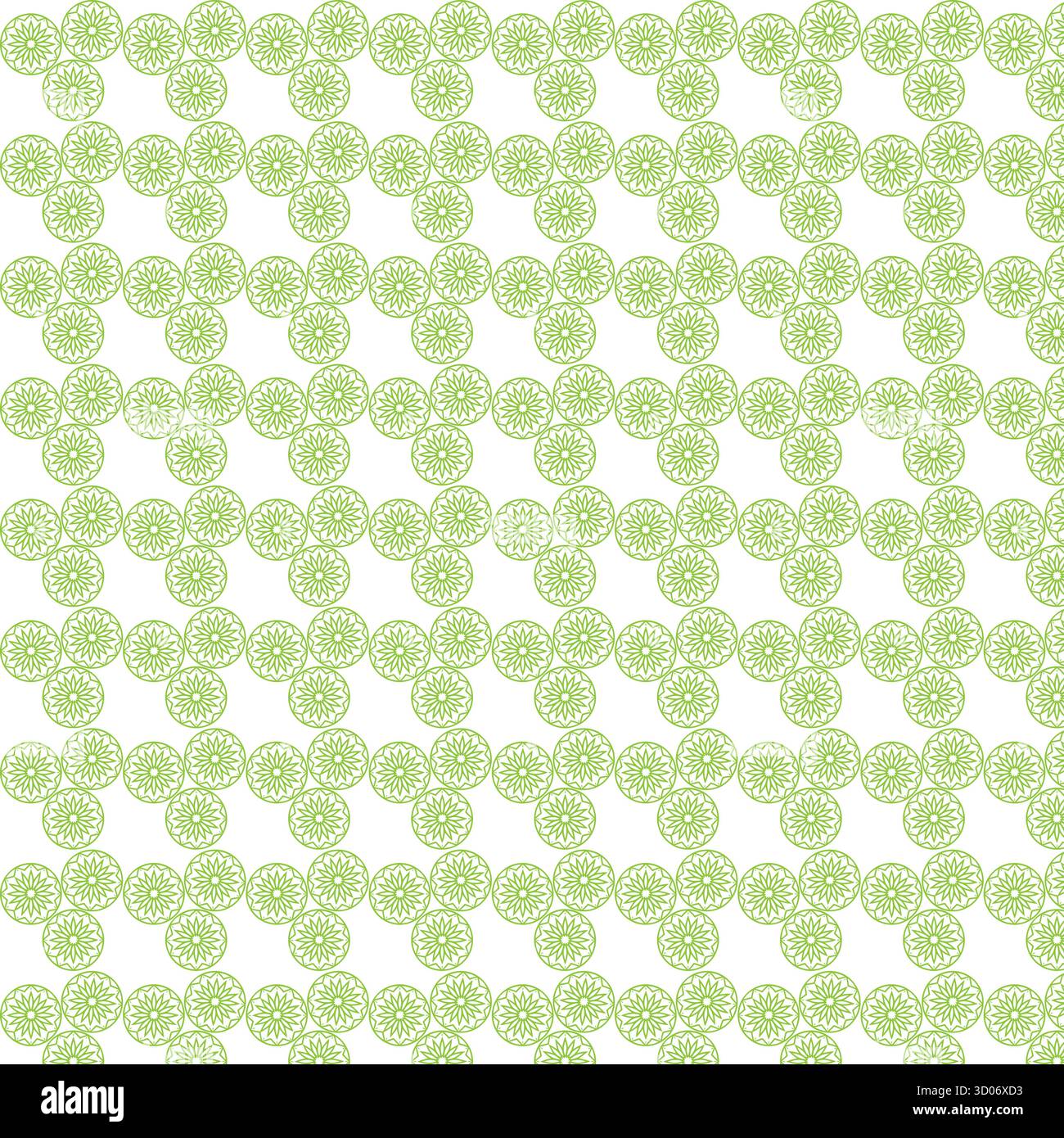 Pattern with green circular motifs Stock Vector
