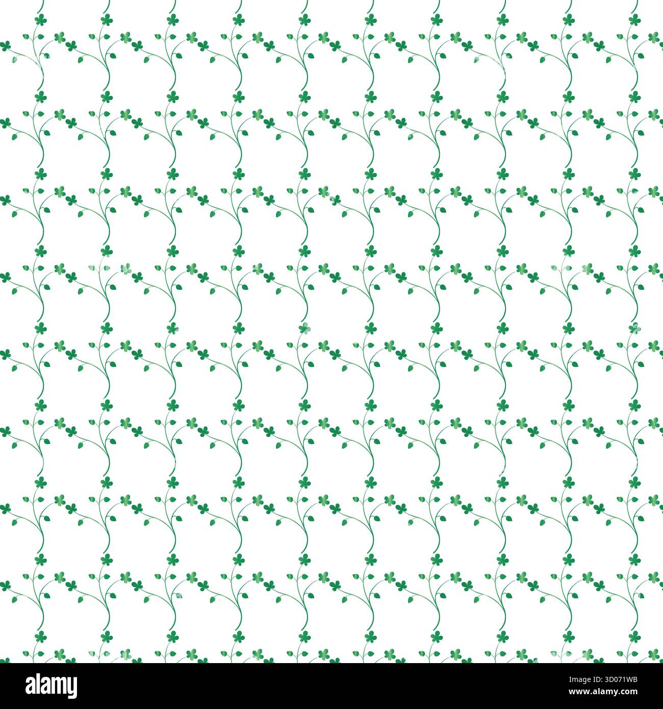 Pattern with green shamrock leaves Stock Vector
