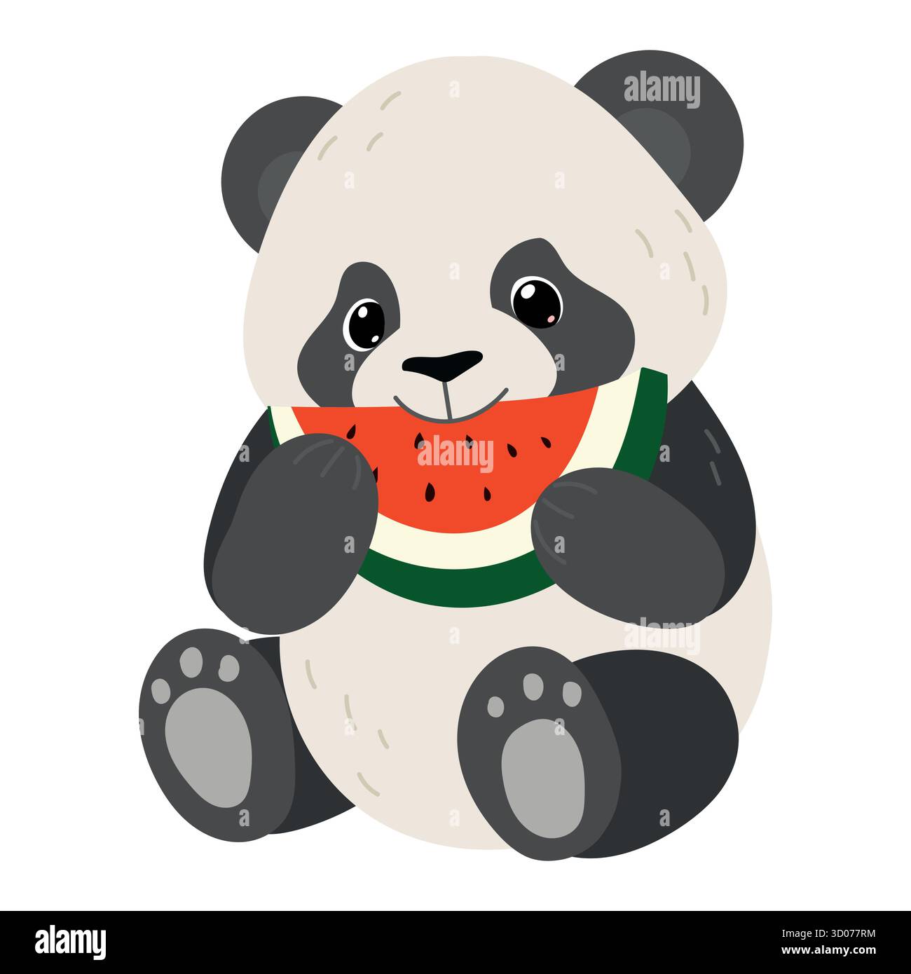 cute panda vector flat clipert illustration for kids Stock Vector