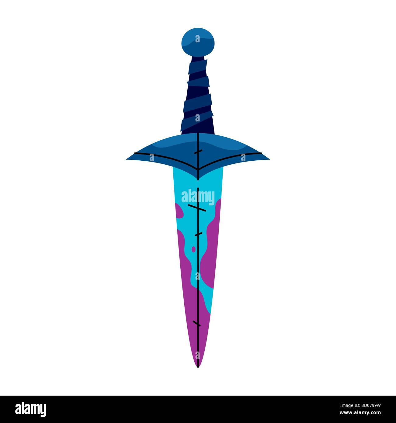 Vector ritual knife or ceremonial dagger icon. Blade for offering and ...