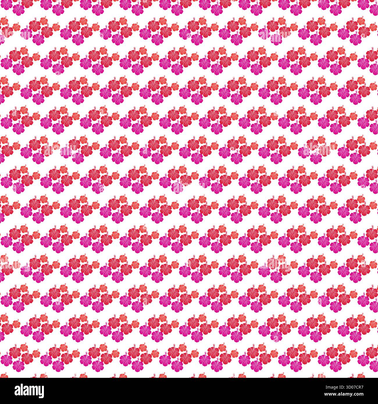 Hibiscus flower seamless pattern Stock Vector
