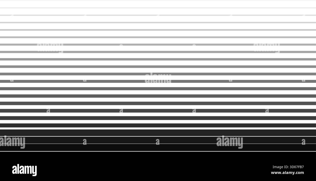 Gradient Transition Lattice. Striped halftone gradation texture. Fading Horizontal line background pattern. Black parallel lines backdrop for design. Stock Vector
