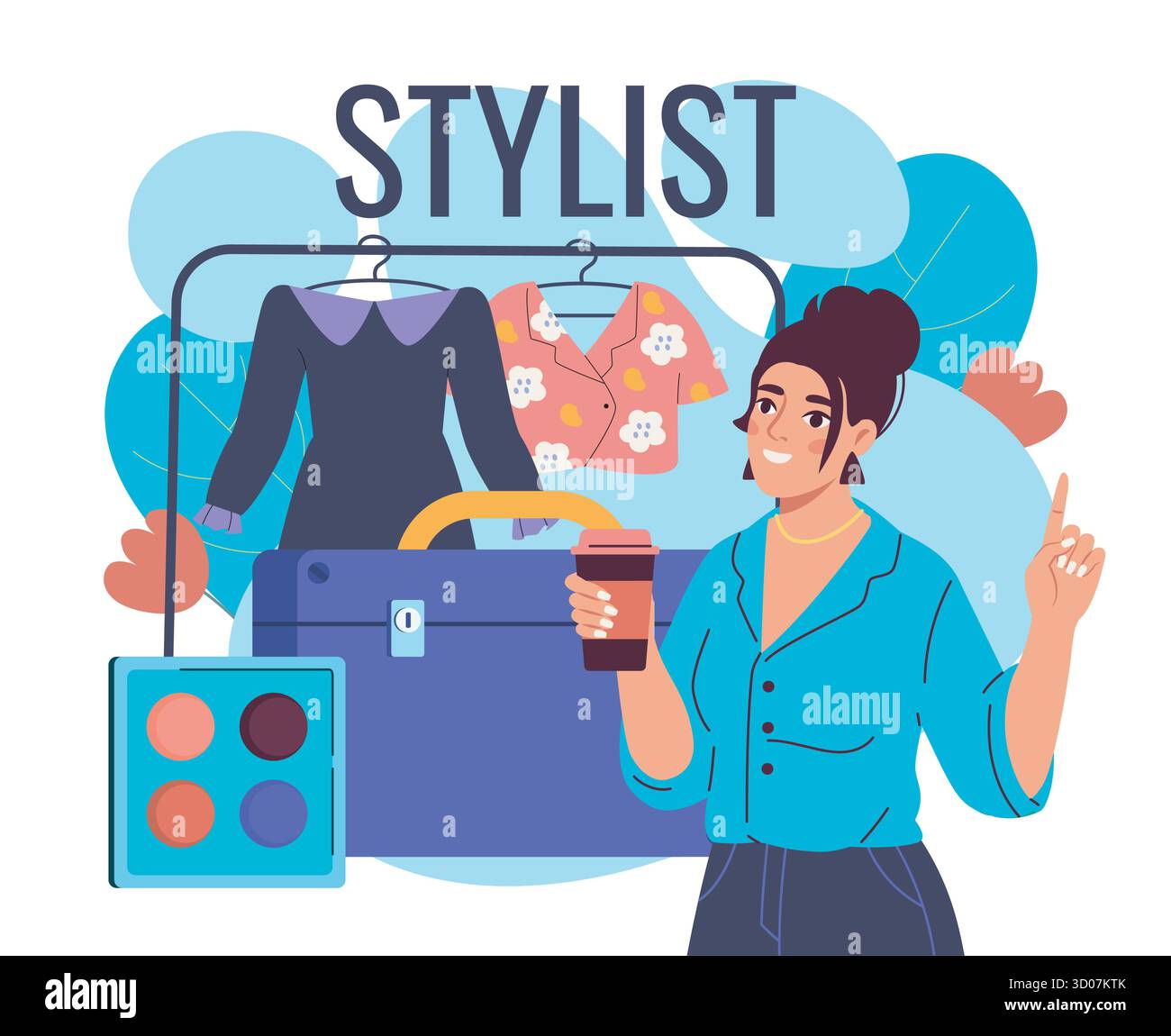Stylist Vector Stylist woman with fashion tools.. Vector illustration Stock Vector ...