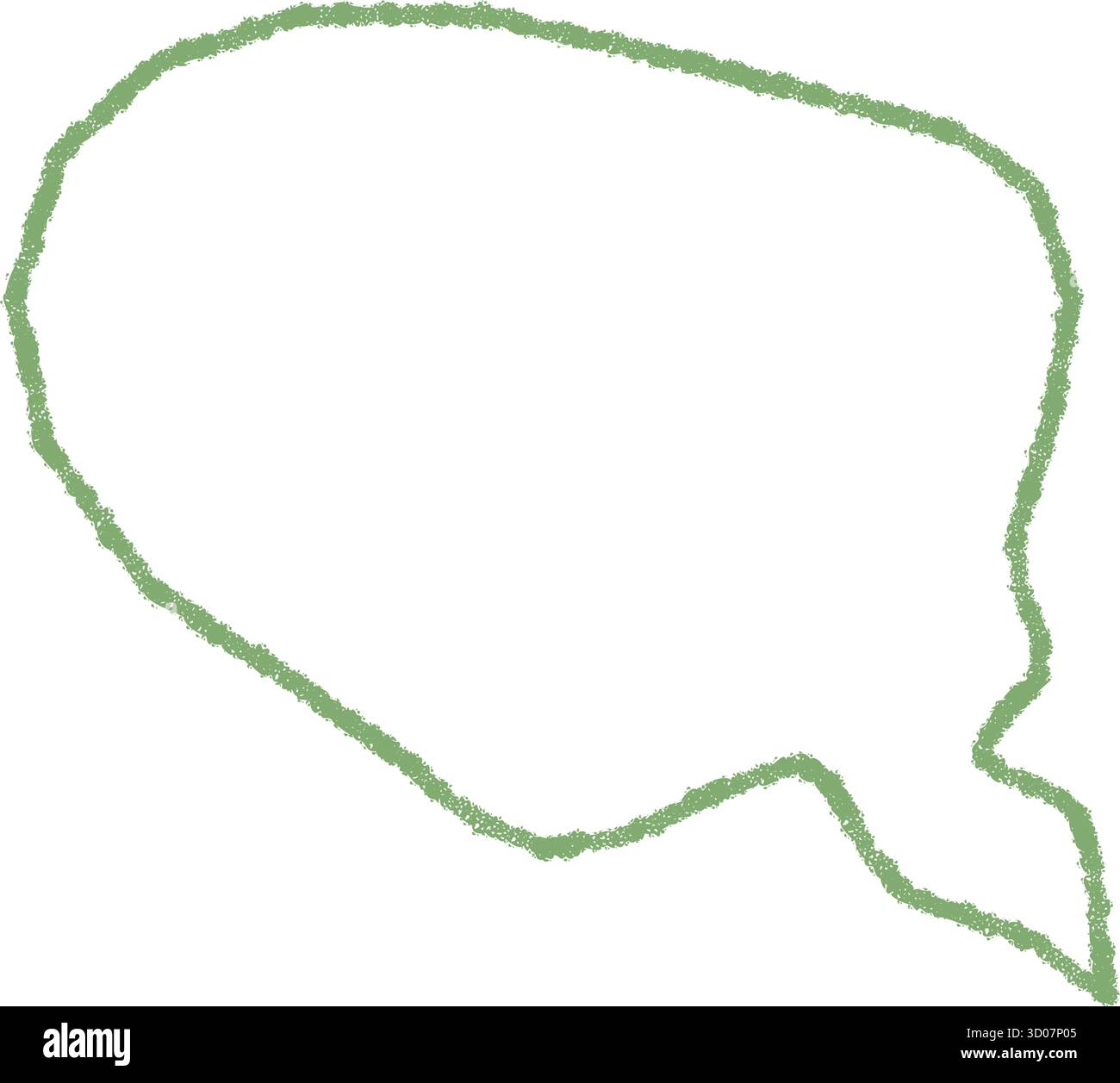 Hand Drawn Crayon Squiggle Speech Balloon Stock Vector