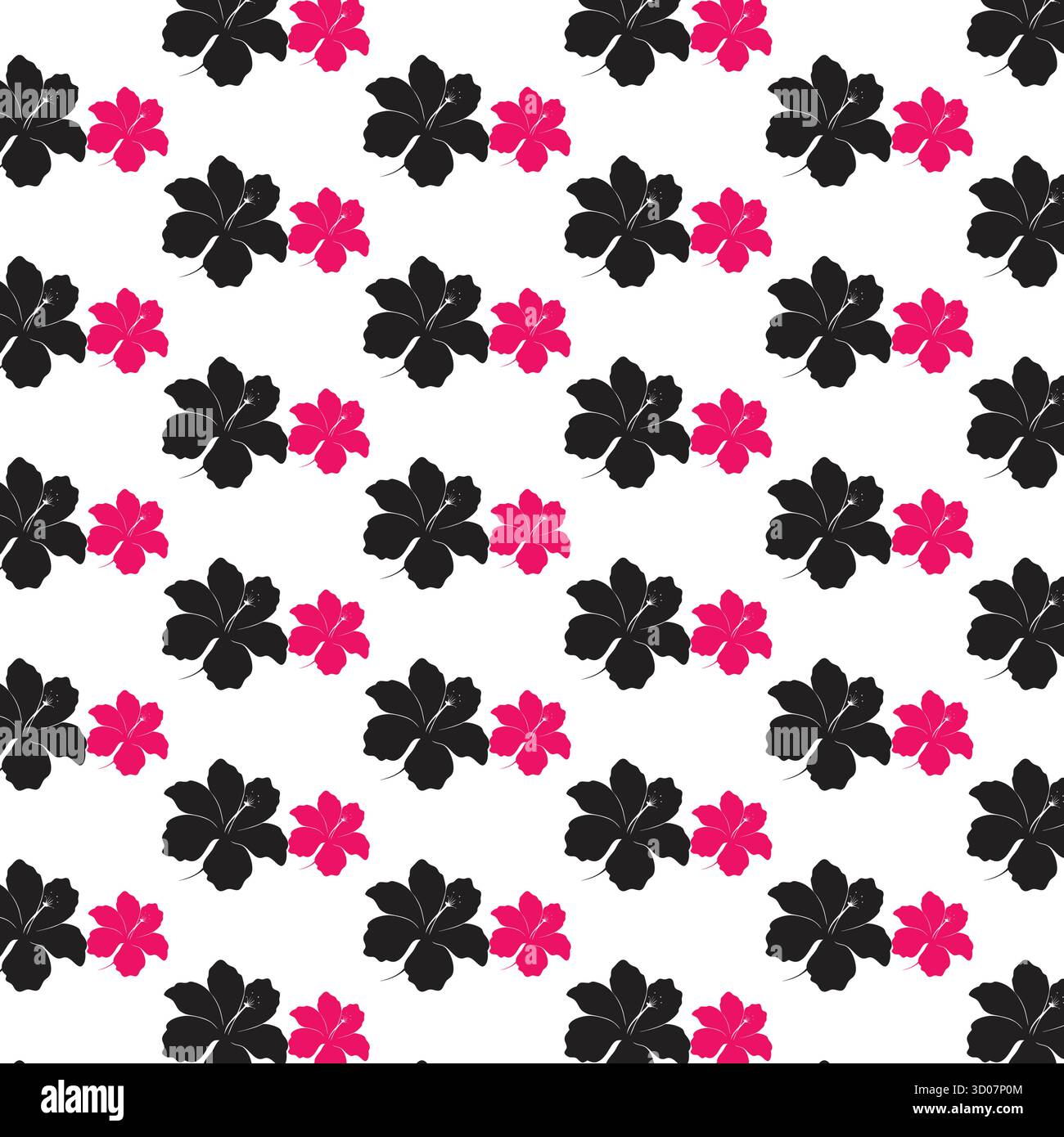 Hibiscus flower seamless pattern Stock Vector