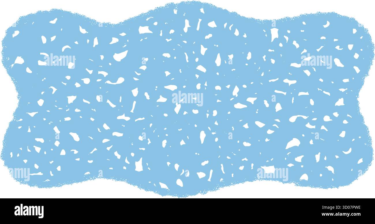 Groovy Blue Wavy Rectangle Crayon Border Stock Vector