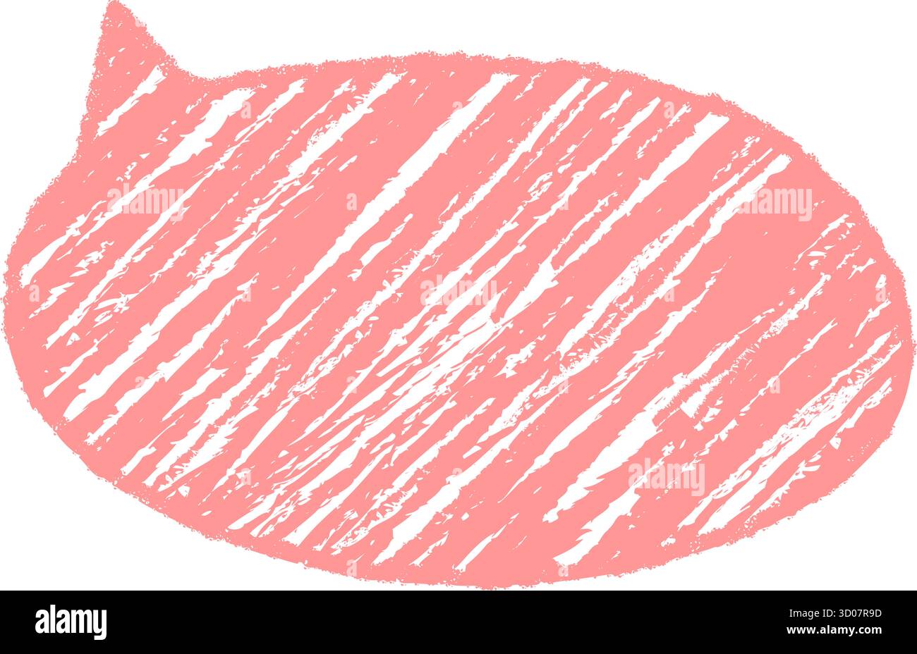 Pink Crayon Sketch Speech Bubble Stock Vector