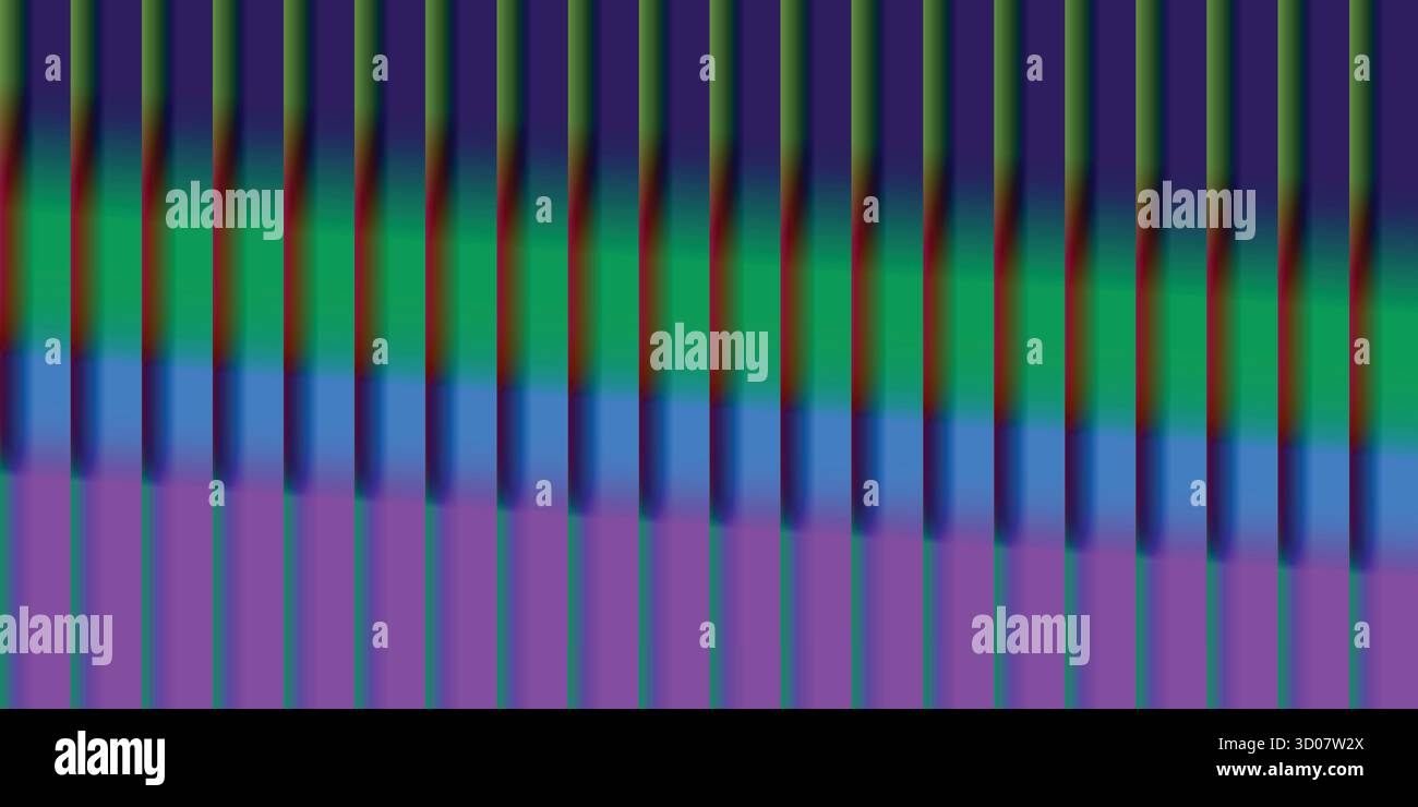 Abstract vertical stripes in shades of purple green and blue. - Stock Image
