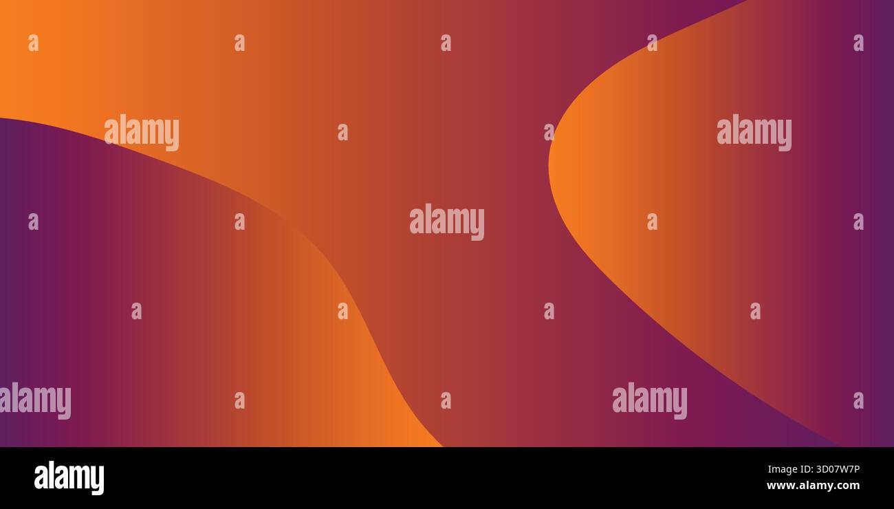 Abstract background with flowing curves in shades of orange and purple. - Stock Image