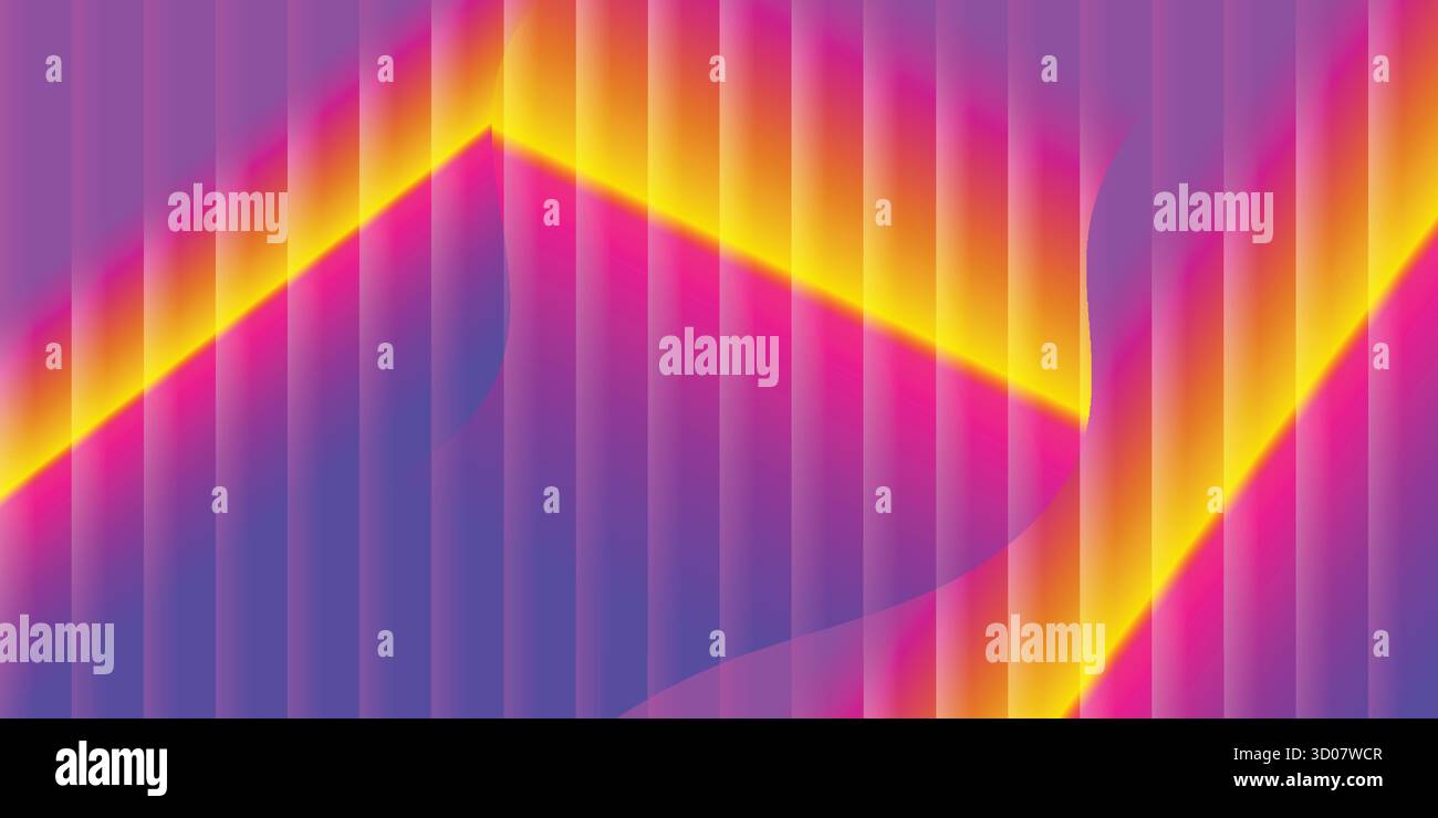 Abstract geometric background with vibrant gradient stripes and angled shapes. - Stock Image