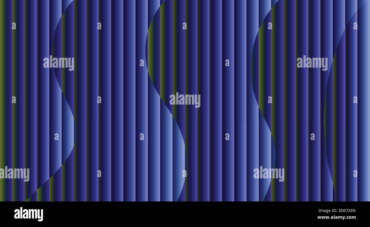 Abstract blue and green vertical lines forming a dynamic wave pattern. - Stock Image