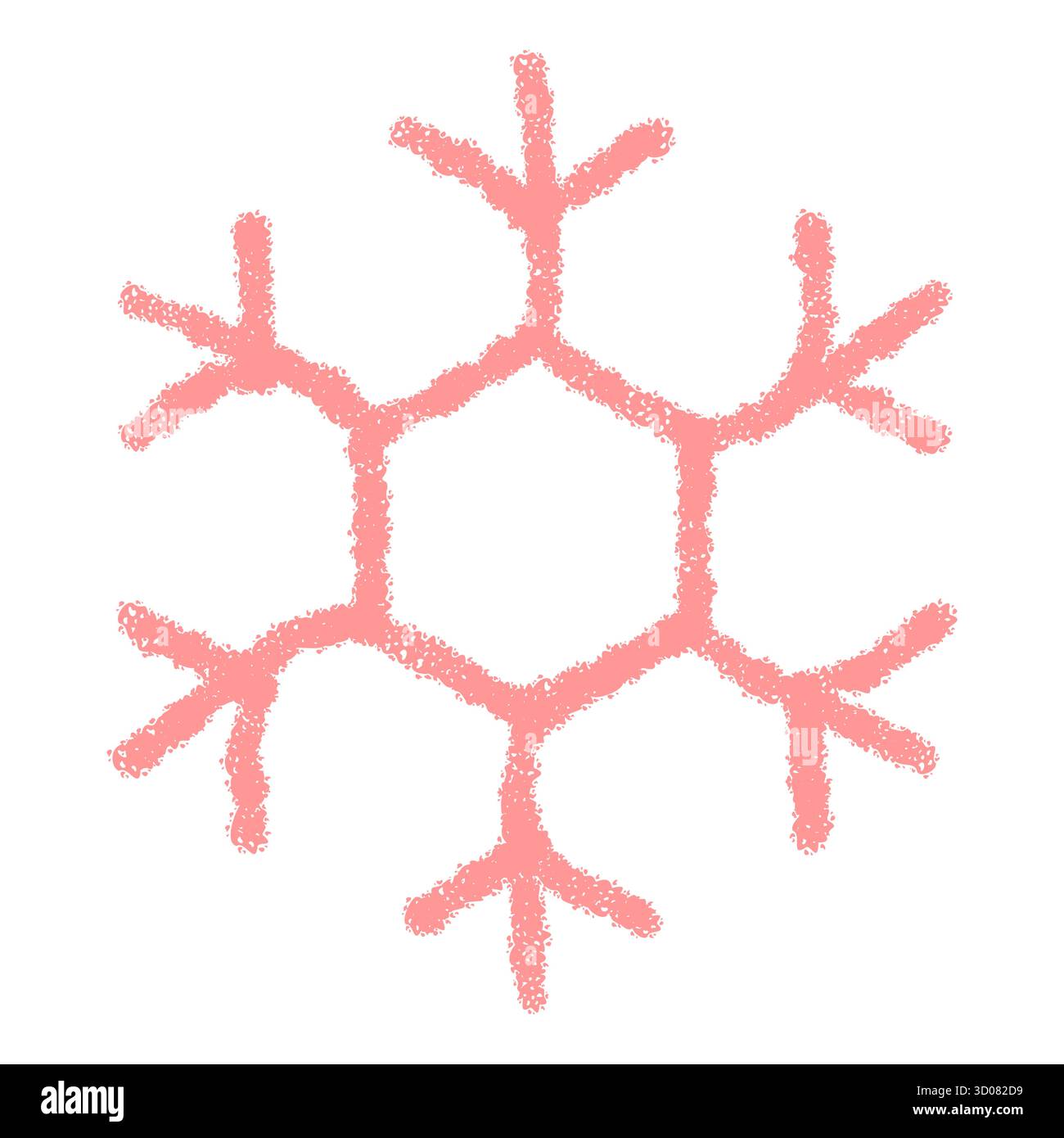 Pink Pastel Snow Flake Crayon Symbol Stock Vector