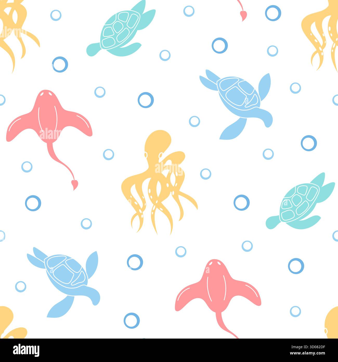Seamless Underwater Marine Pattern Stock Vector