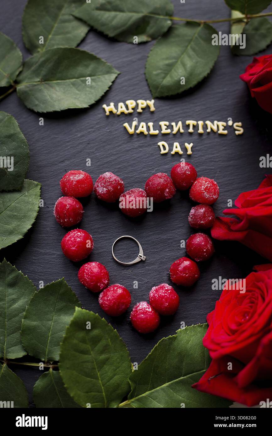 Word love red rose heart hi-res stock photography and images - Alamy