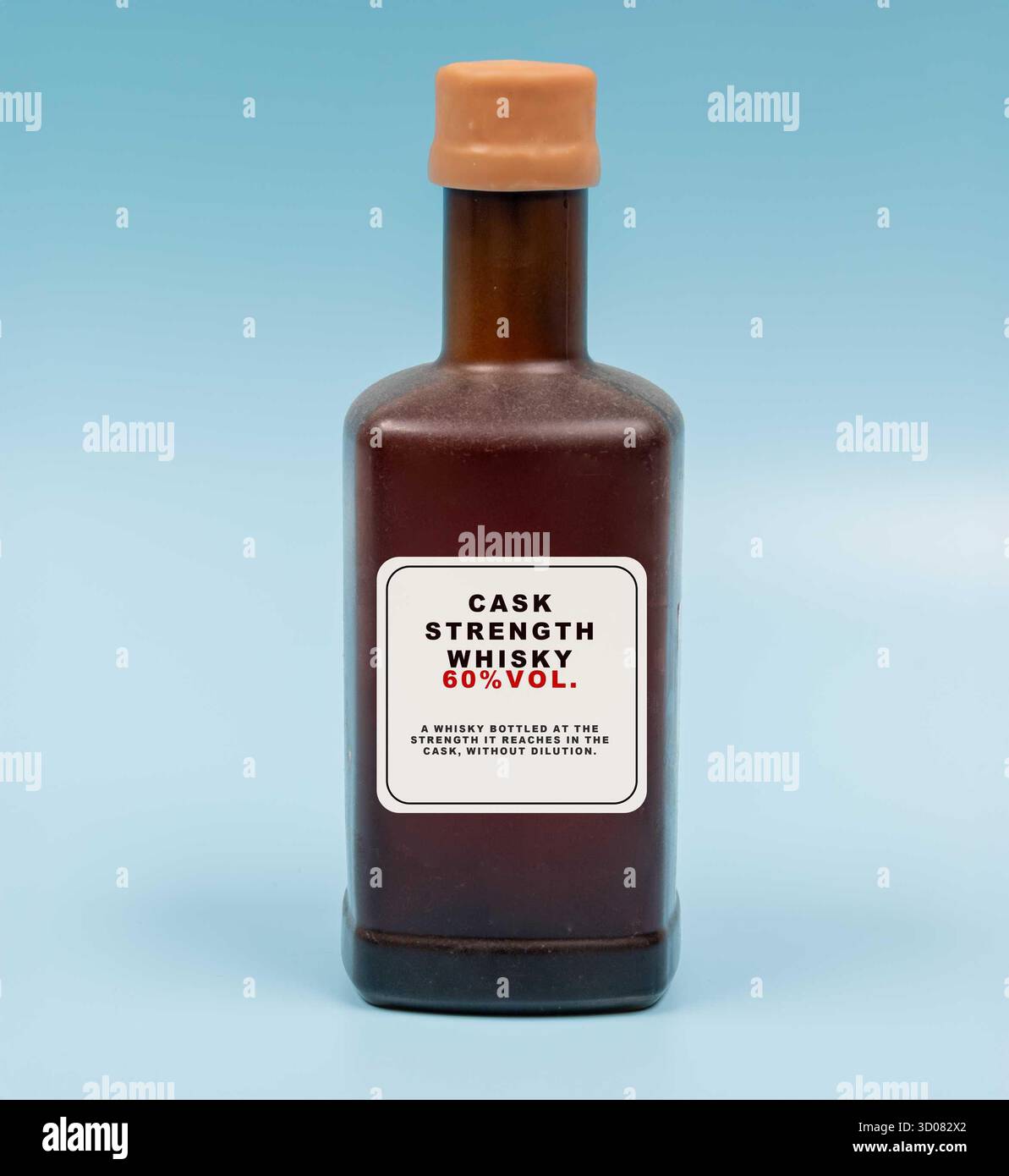 Cask Strength Whisky A whisky bottled at the strength it reaches in the cask, without dilution. Cask Strength Whisky is prized for its robust flavor a Stock Photo