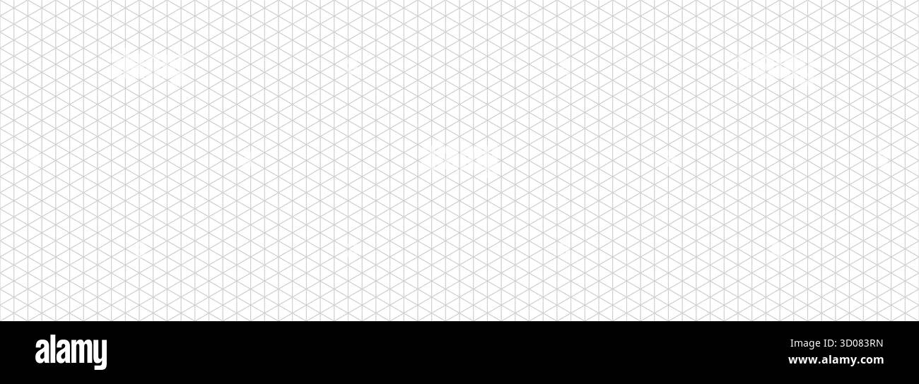 Black seamless isometric grid paper. Triangular blueprint repeating pattern. Graph guide background for engineering, architect and technical drawing. Repeated lined ruler sheet page template. Vector Stock Vector