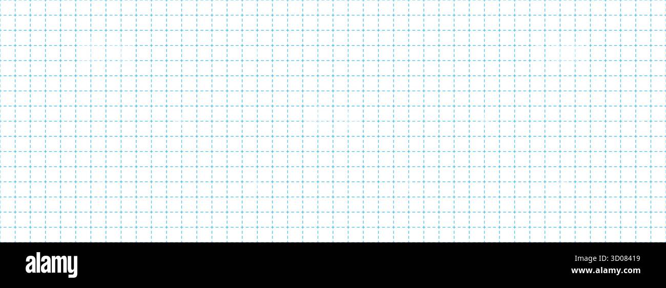 Planer page with blue dotted square grid. Seamless checkered paper pattern. Bullet journal notebook background. Simple squared graph texture. School math lined sheet wallpaper. Vector Stock Vector